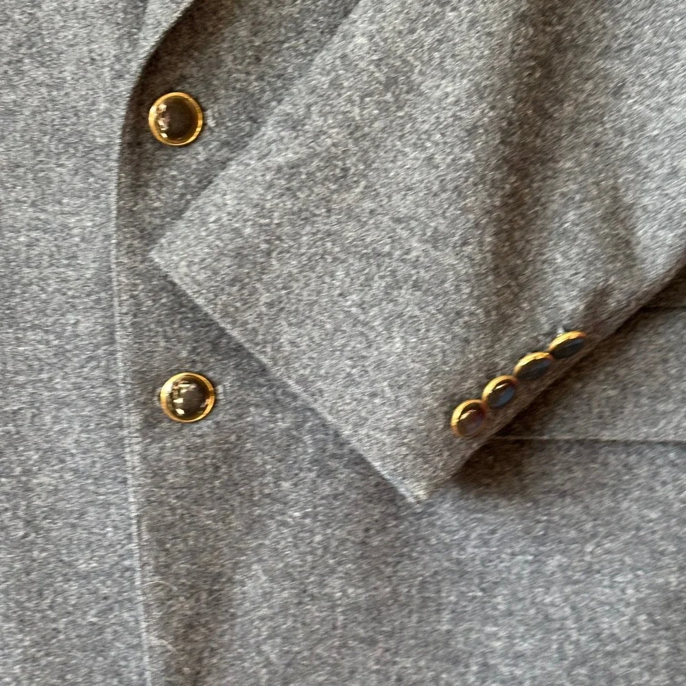 Vintage London Fog 100% Pure Wool Blazer Sz 42R Gray Sport Coat Classic Preppy